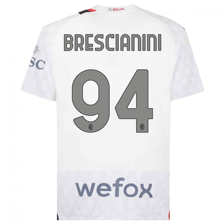 Men  Marco Brescianini #94 White Away Jersey 2023/24 T-Shirt