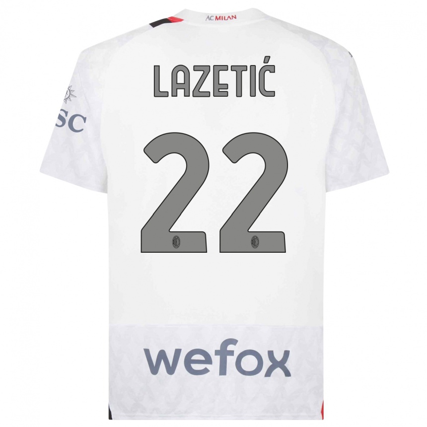 Men  Marko Lazetic #22 White Away Jersey 2023/24 T-Shirt