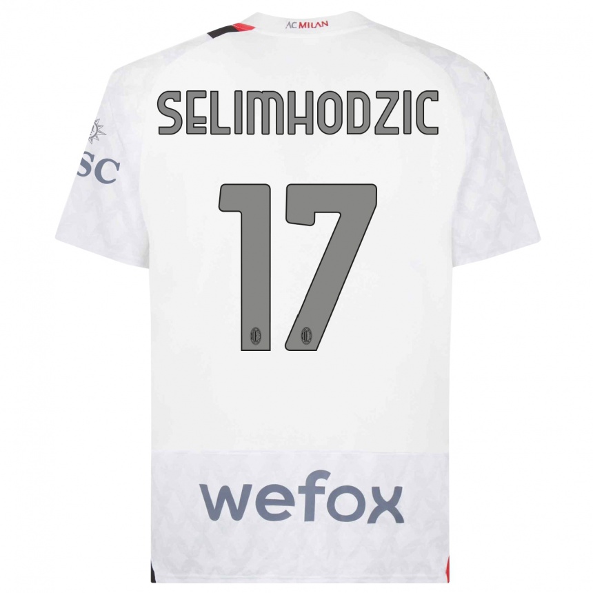 Men  Noa Selimhodzic #17 White Away Jersey 2023/24 T-Shirt