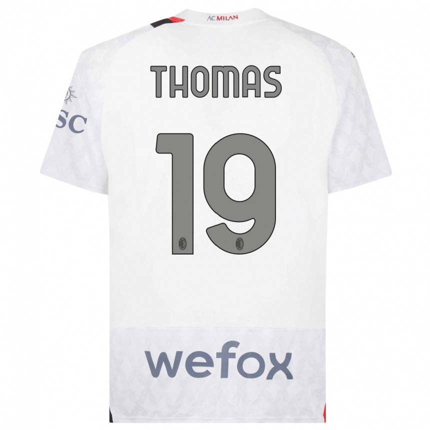 Men  Lindsey Thomas #19 White Away Jersey 2023/24 T-Shirt