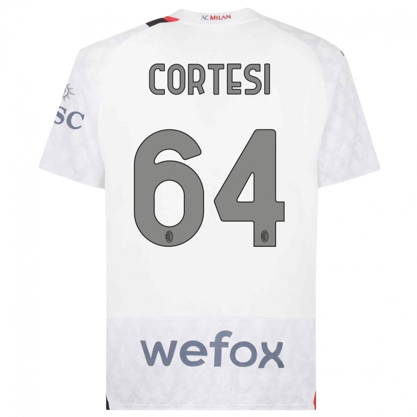 Men  Selena Cortesi #64 White Away Jersey 2023/24 T-Shirt