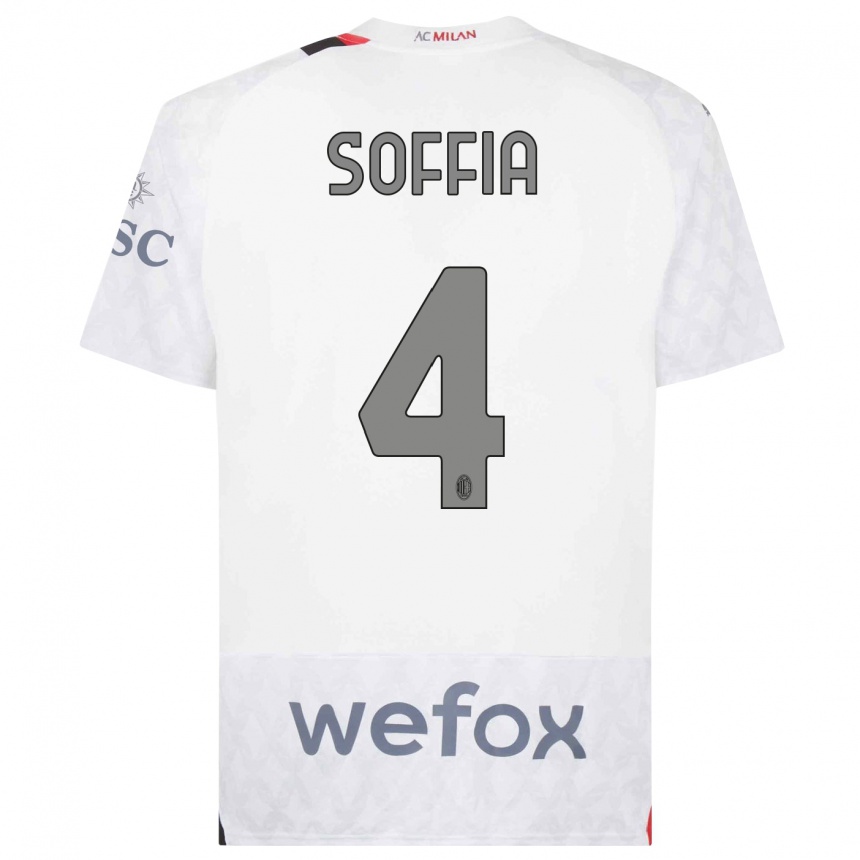 Men  Angelica Soffia #4 White Away Jersey 2023/24 T-Shirt
