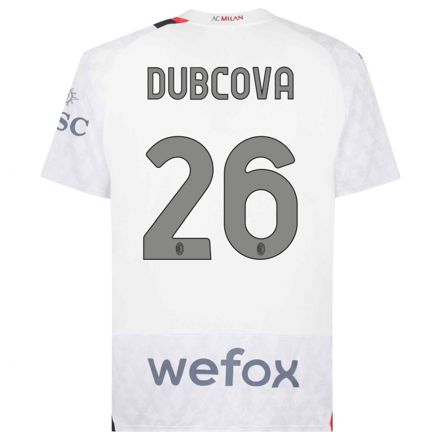 Men  Michaela Dubcova #26 White Away Jersey 2023/24 T-Shirt