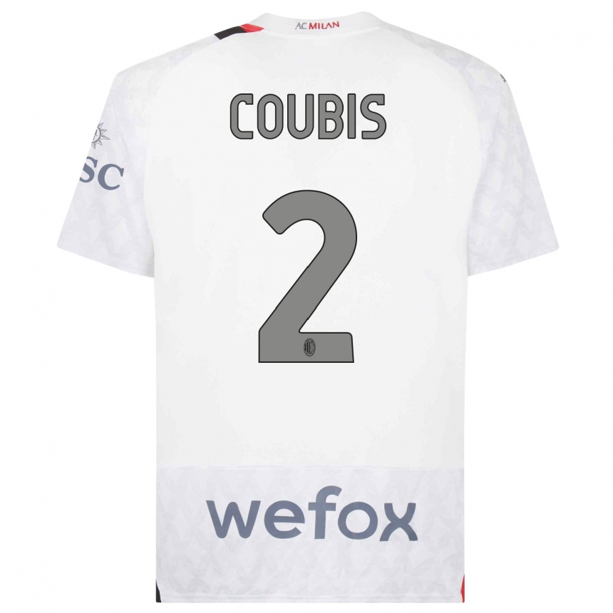 Men  Andrei Coubis #2 White Away Jersey 2023/24 T-Shirt