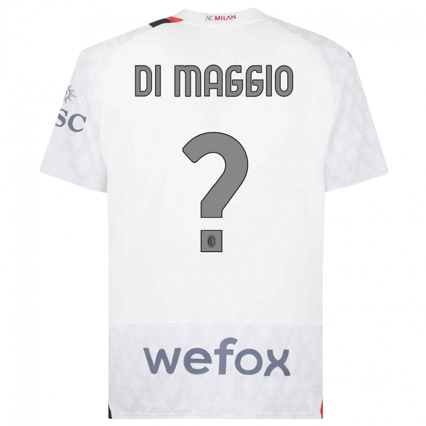 Men  Simone Di Maggio #0 White Away Jersey 2023/24 T-Shirt