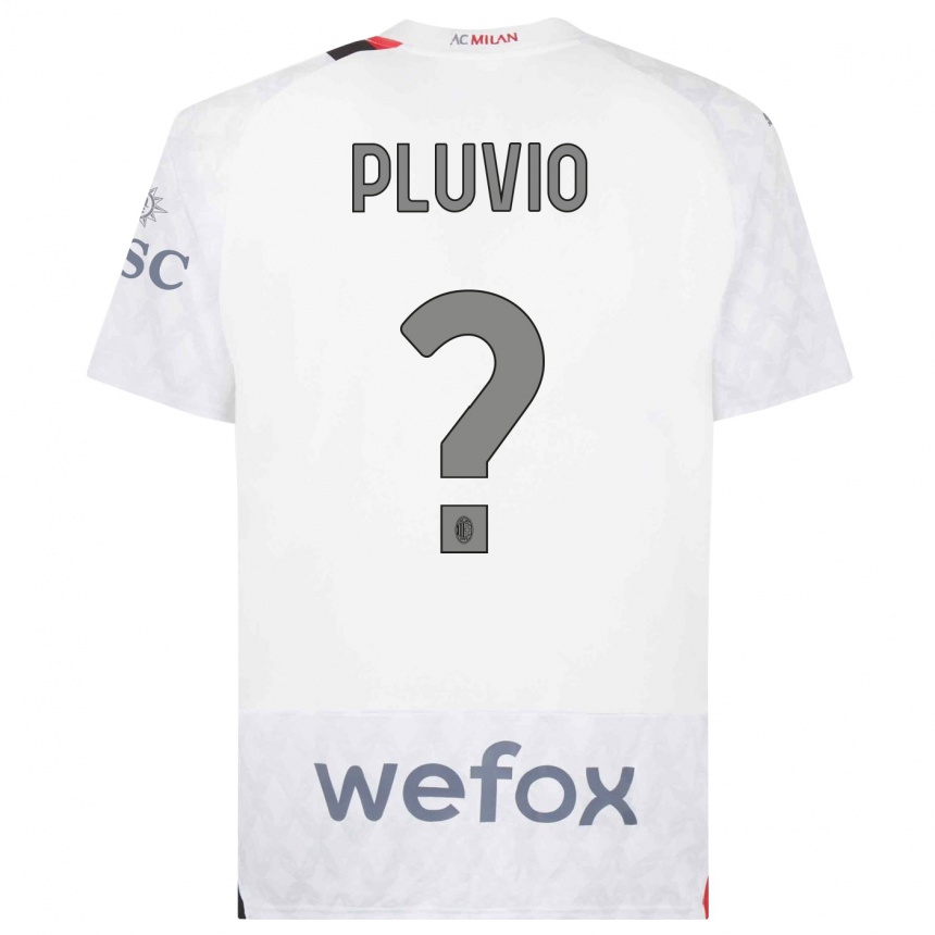 Men  Nicholas Pluvio #0 White Away Jersey 2023/24 T-Shirt