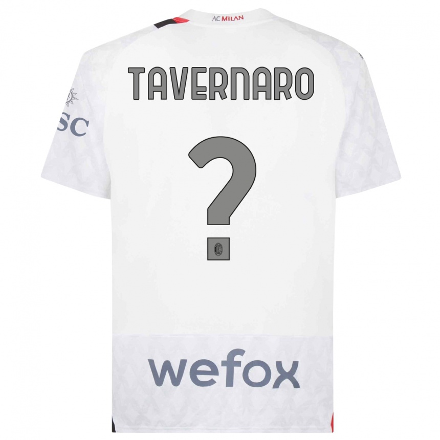 Men  Federico Tavernaro #0 White Away Jersey 2023/24 T-Shirt