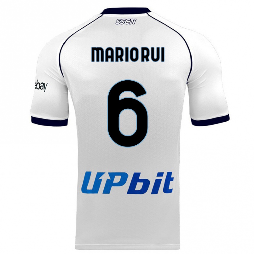 Men  Mario Rui #6 White Away Jersey 2023/24 T-Shirt