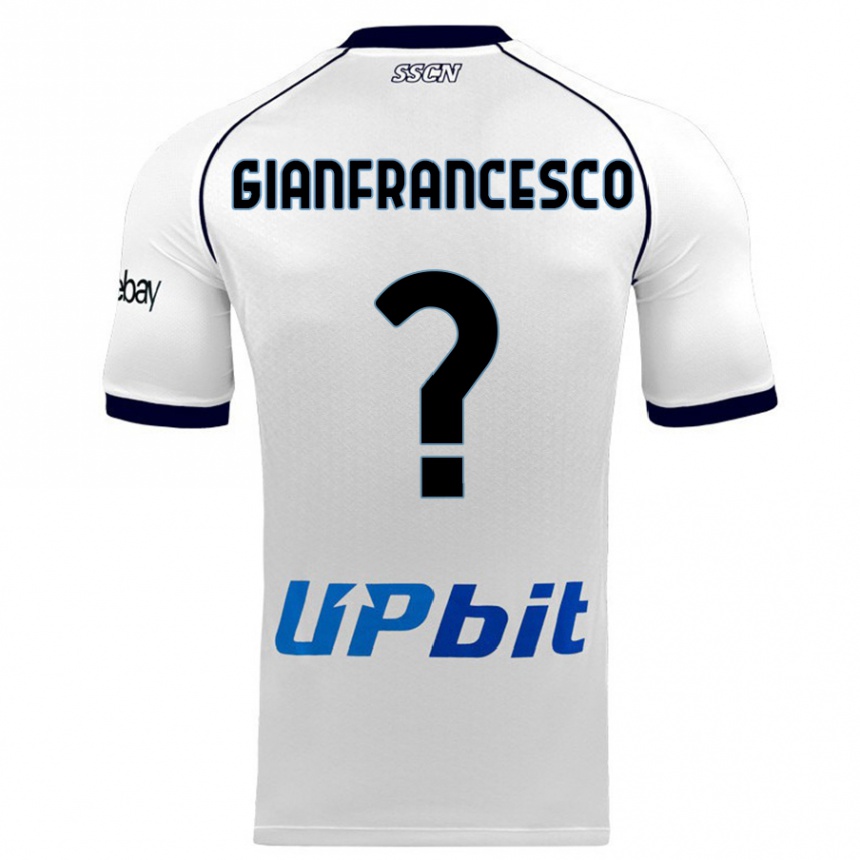 Men  Sergio Gianfrancesco #0 White Away Jersey 2023/24 T-Shirt