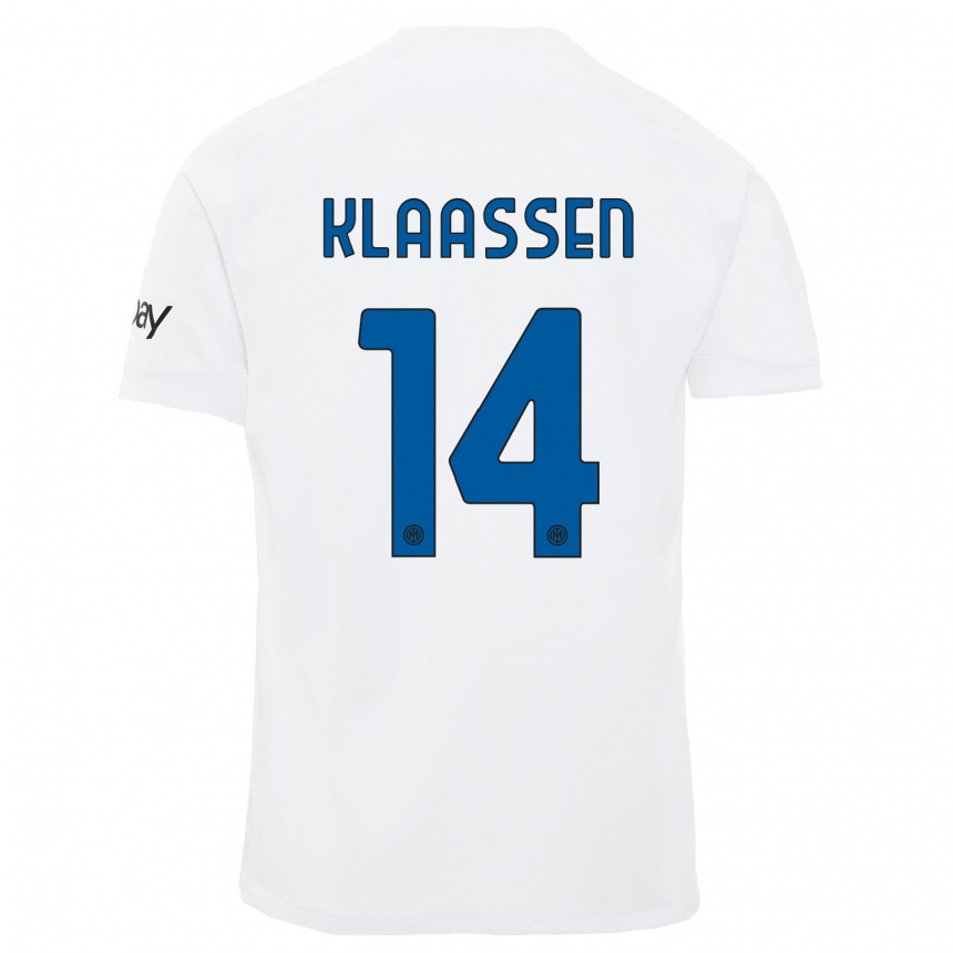 Men  Davy Klaassen #14 White Away Jersey 2023/24 T-Shirt