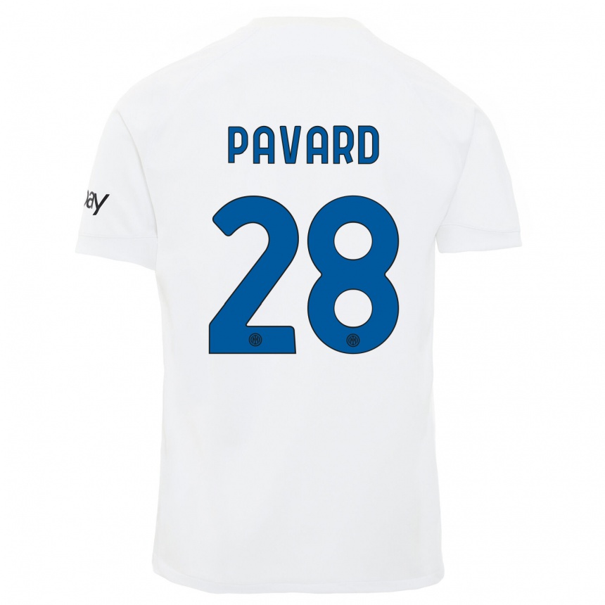 Men  Benjamin Pavard #28 White Away Jersey 2023/24 T-Shirt