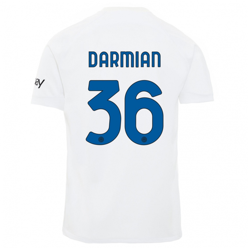 Men  Matteo Darmian #36 White Away Jersey 2023/24 T-Shirt