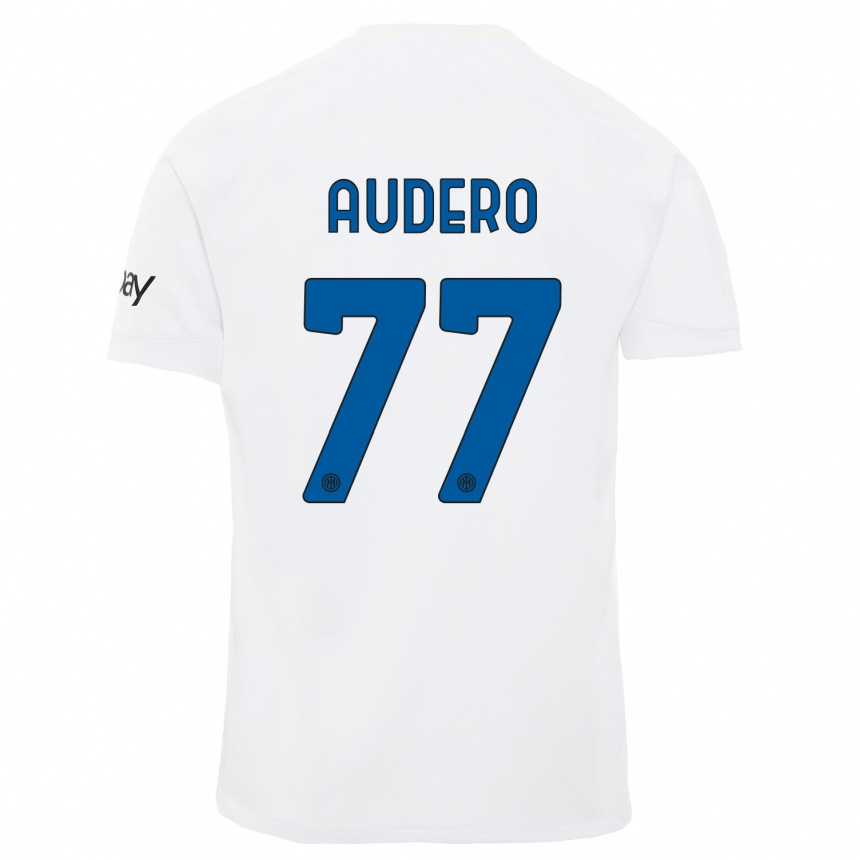 Men  Emil Audero #77 White Away Jersey 2023/24 T-Shirt