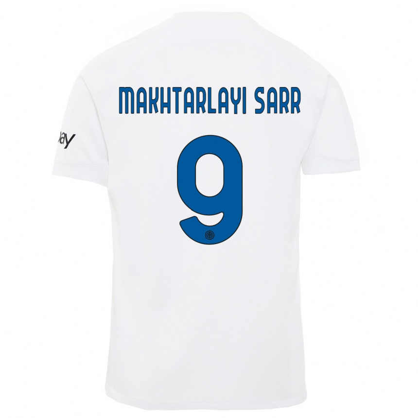 Men  Amadou Makhtarlayi Sarr #9 White Away Jersey 2023/24 T-Shirt