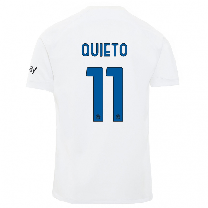 Men  Daniele Quieto #11 White Away Jersey 2023/24 T-Shirt