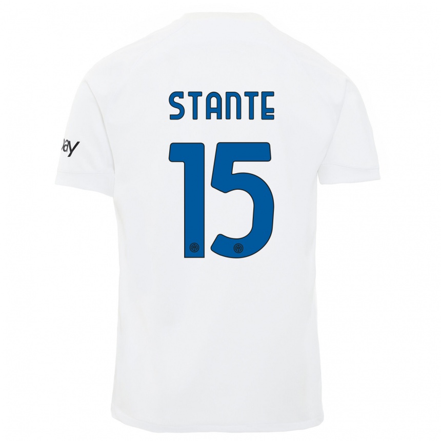 Men  Francesco Stante #15 White Away Jersey 2023/24 T-Shirt