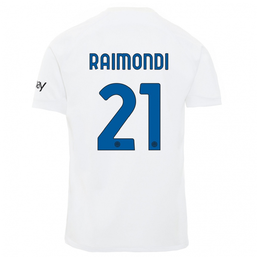 Men  Paolo Raimondi #21 White Away Jersey 2023/24 T-Shirt