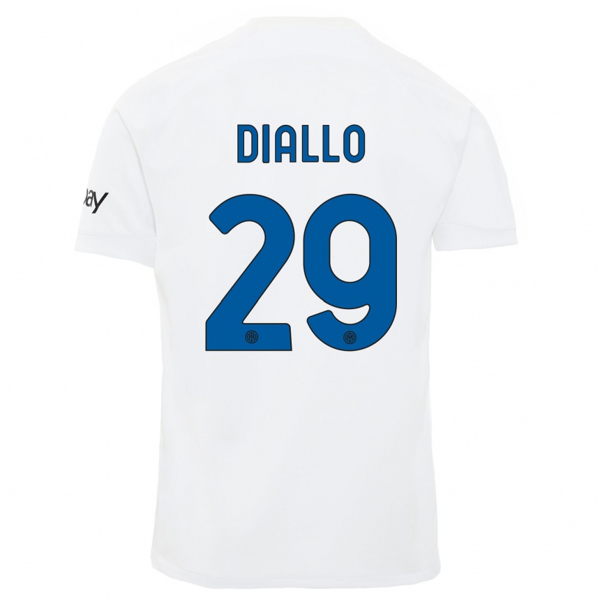 Men  Oumar Diallo #29 White Away Jersey 2023/24 T-Shirt