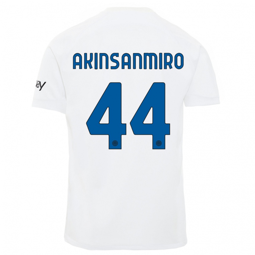 Men  Ebenezer Akinsanmiro #44 White Away Jersey 2023/24 T-Shirt