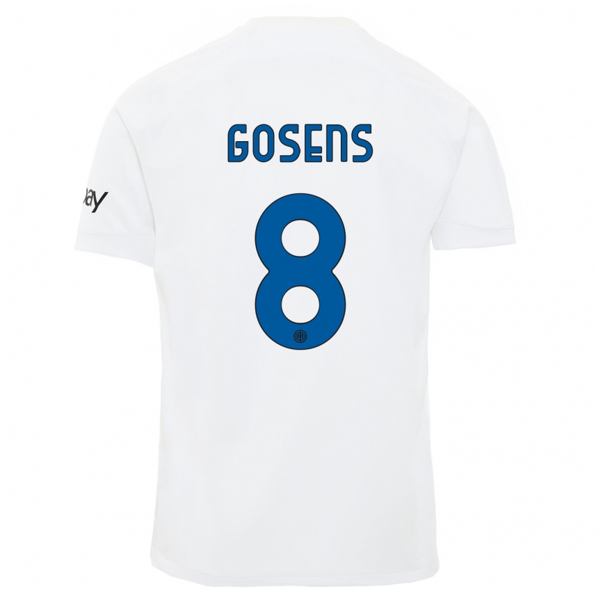 Men  Robin Gosens #8 White Away Jersey 2023/24 T-Shirt