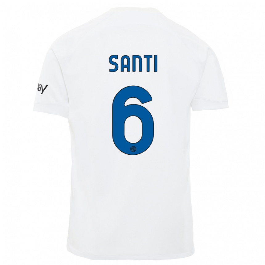 Men  Irene Santi #6 White Away Jersey 2023/24 T-Shirt