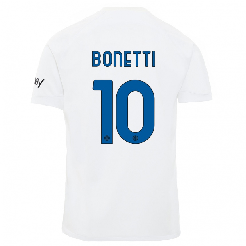 Men  Tatiana Bonetti #10 White Away Jersey 2023/24 T-Shirt