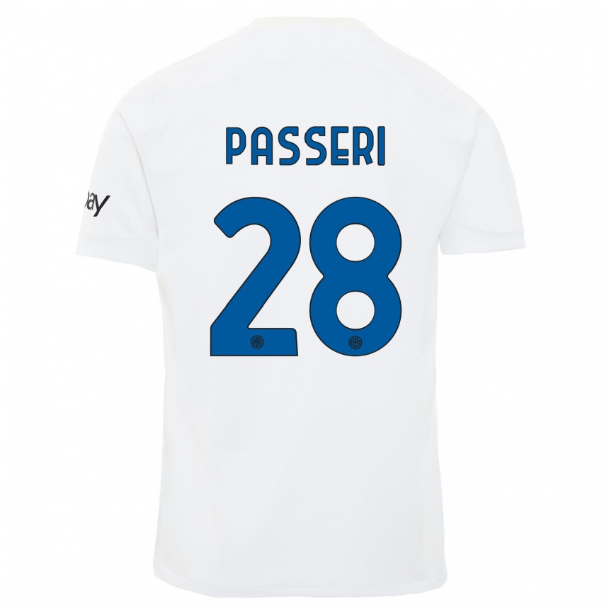 Men  Angela Passeri #28 White Away Jersey 2023/24 T-Shirt