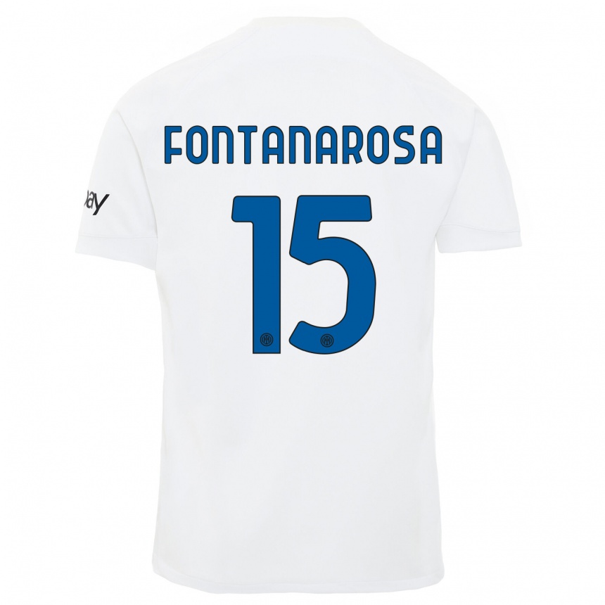 Men  Alessandro Fontanarosa #15 White Away Jersey 2023/24 T-Shirt