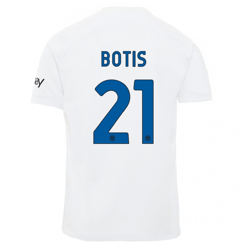 Men  Nikolaos Botis #21 White Away Jersey 2023/24 T-Shirt