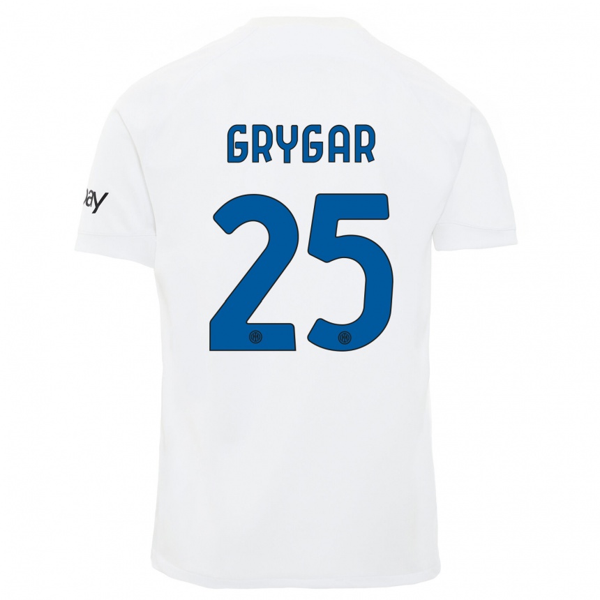 Men  Samuel Grygar #25 White Away Jersey 2023/24 T-Shirt