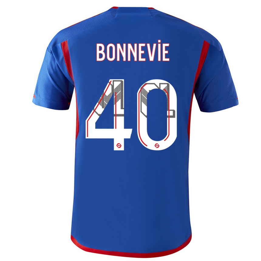 Men  Kayne Bonnevie #40 Blue Red Away Jersey 2023/24 T-Shirt