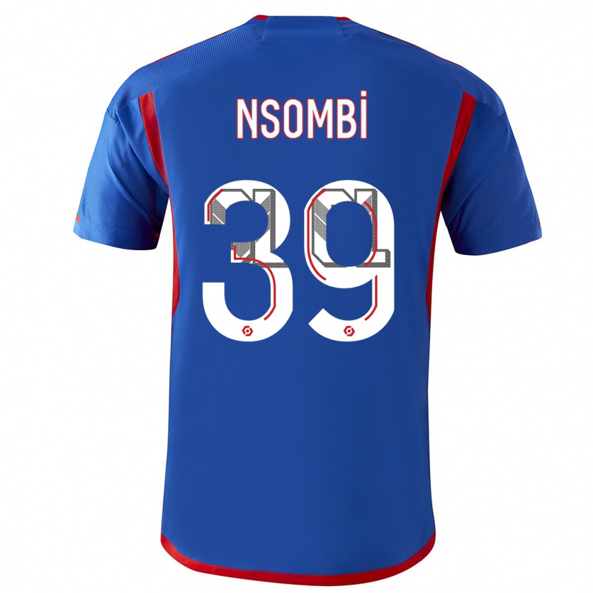Men  Gael Nsombi #39 Blue Red Away Jersey 2023/24 T-Shirt
