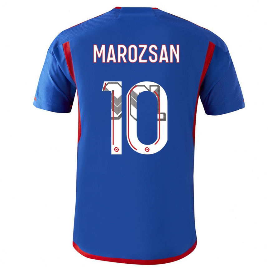 Men  Dzsenifer Marozsan #10 Blue Red Away Jersey 2023/24 T-Shirt