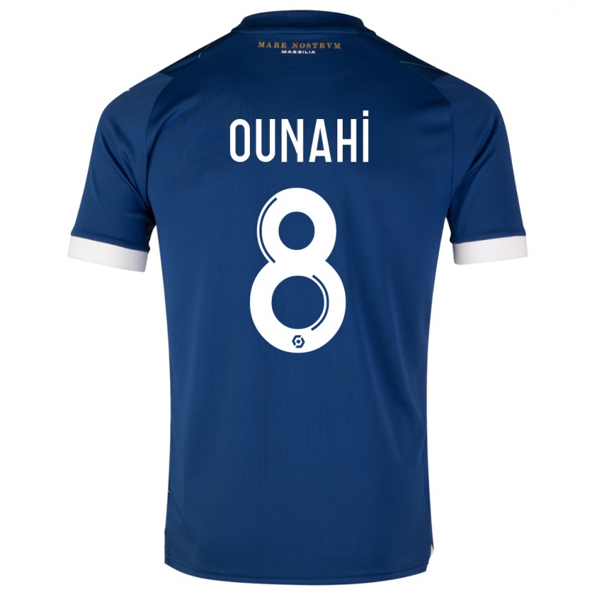 Men  Azzedine Ounahi #8 Dark Blue Away Jersey 2023/24 T-Shirt