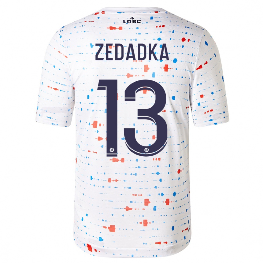 Men  Akim Zedadka #13 White Away Jersey 2023/24 T-Shirt