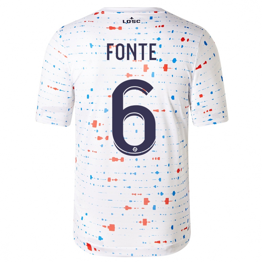 Men  Jose Fonte #6 White Away Jersey 2023/24 T-Shirt