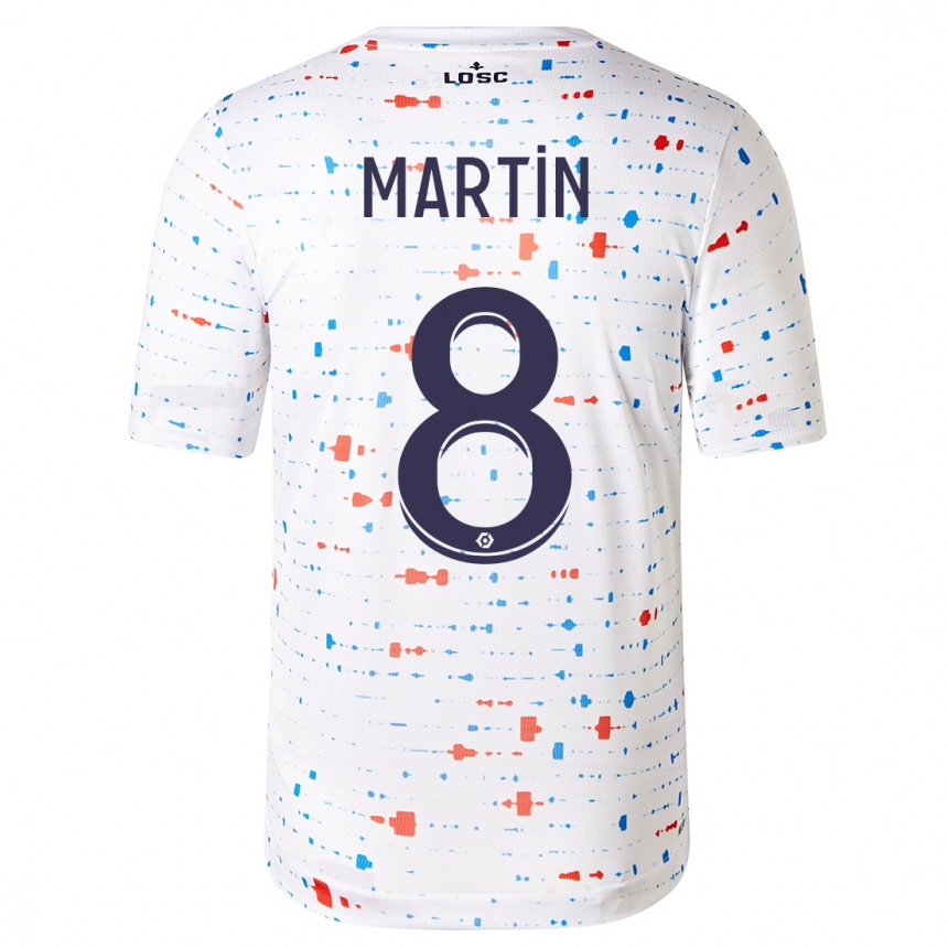 Men  Jonas Martin #8 White Away Jersey 2023/24 T-Shirt