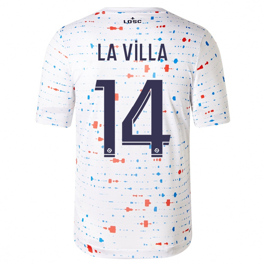 Men  Caroline La Villa #14 White Away Jersey 2023/24 T-Shirt