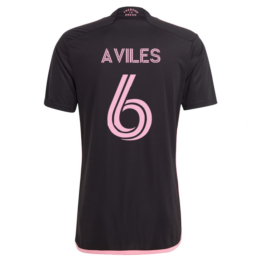 Men  Tomás Avilés #6 Black Away Jersey 2023/24 T-Shirt