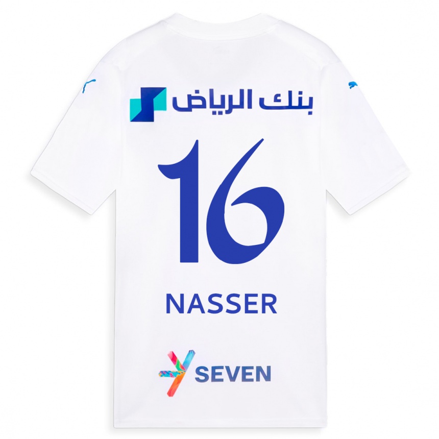 Men  Nasser Al-Dawsari #16 White Away Jersey 2023/24 T-Shirt