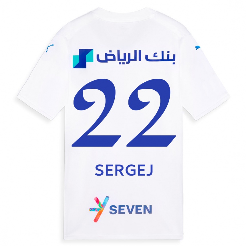 Men  Sergej Milinkovic-Savic #22 White Away Jersey 2023/24 T-Shirt