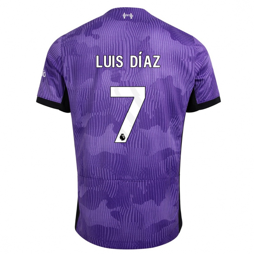 Men  Luis Diaz #7 Purple Third Jersey 2023/24 T-Shirt