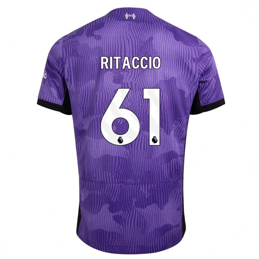 Men  Matteo Ritaccio #61 Purple Third Jersey 2023/24 T-Shirt