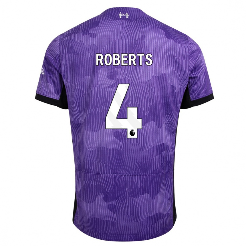 Men  Rhiannon Roberts #4 Purple Third Jersey 2023/24 T-Shirt