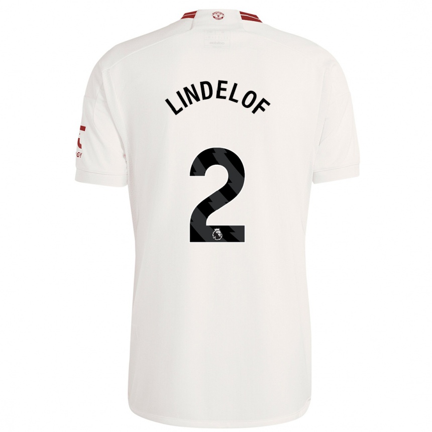 Men  Victor Lindelof #2 White Third Jersey 2023/24 T-Shirt