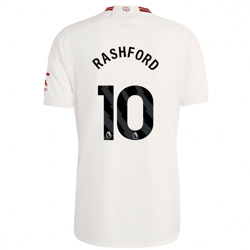 Men  Marcus Rashford #10 White Third Jersey 2023/24 T-Shirt