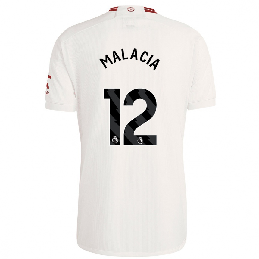 Men  Tyrell Malacia #12 White Third Jersey 2023/24 T-Shirt