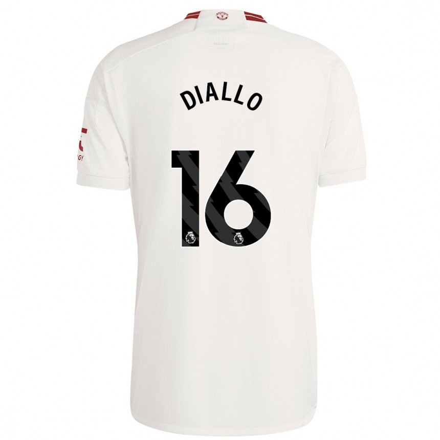 Men  Amad Diallo #16 White Third Jersey 2023/24 T-Shirt