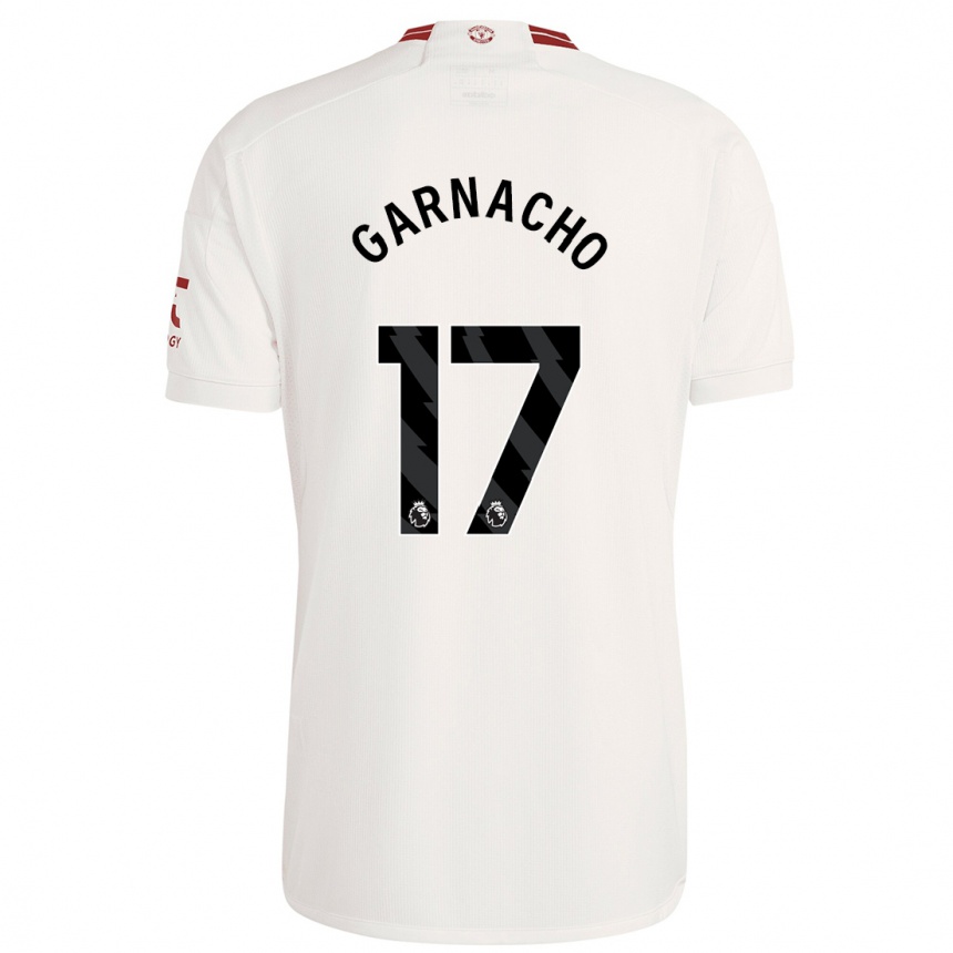 Men  Alejandro Garnacho #17 White Third Jersey 2023/24 T-Shirt