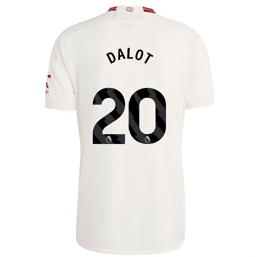 Men  Diogo Dalot #20 White Third Jersey 2023/24 T-Shirt